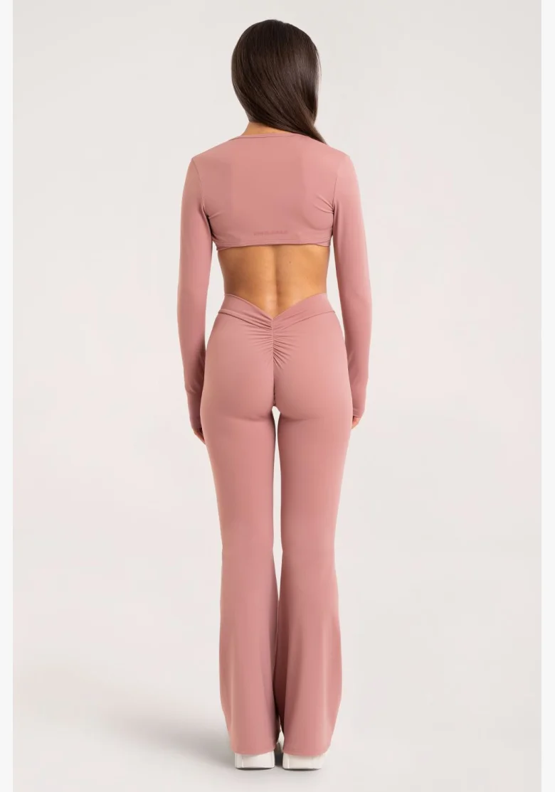 Gym Glamour flared leggings Deep Glow Blush