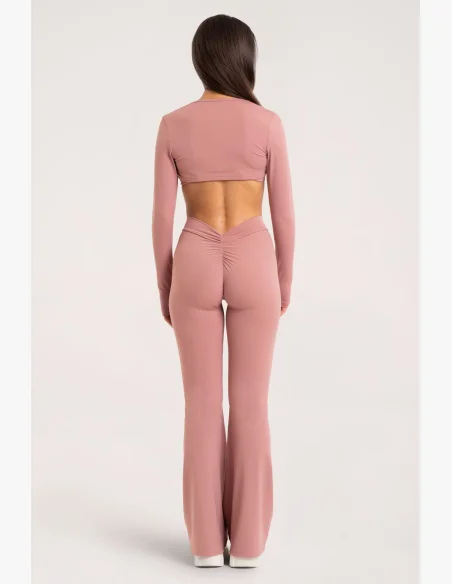 Gym Glamour flared leggings Deep Glow Blush