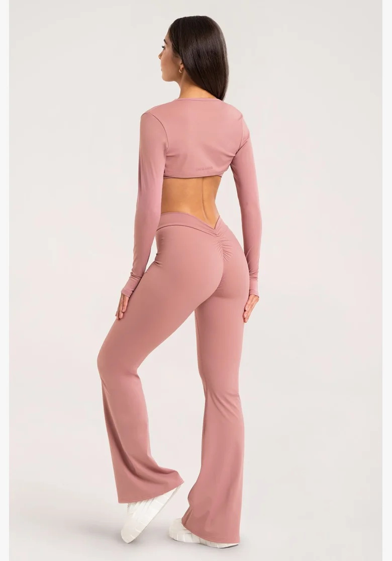 Gym Glamour flared leggings Deep Glow Blush