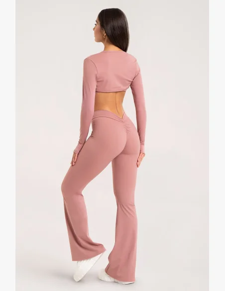 Gym Glamour flared leggings Deep Glow Blush