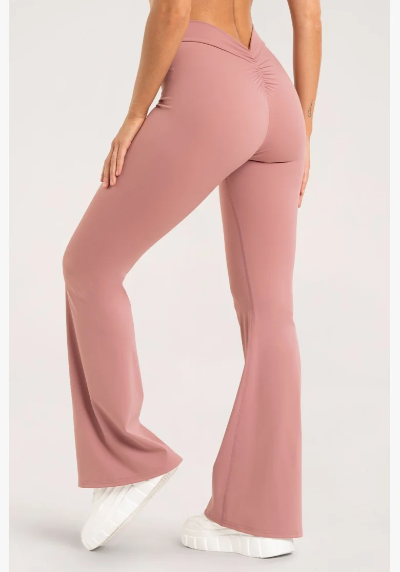 Gym Glamour flared leggings Deep Glow Blush