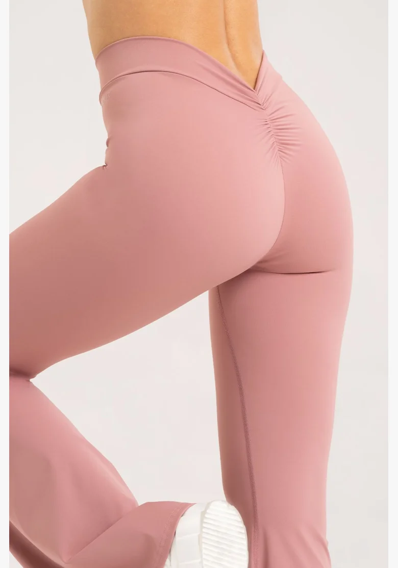 Gym Glamour flared leggings Deep Glow Blush