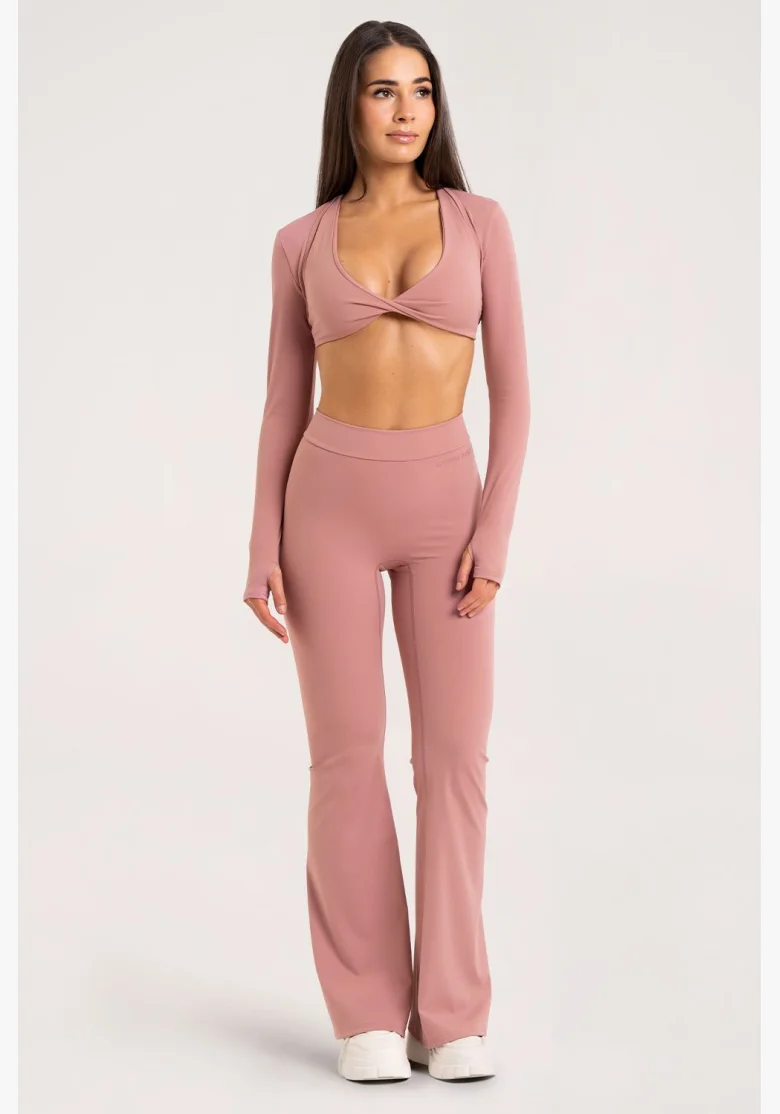 Gym Glamour flared leggings Deep Glow Blush