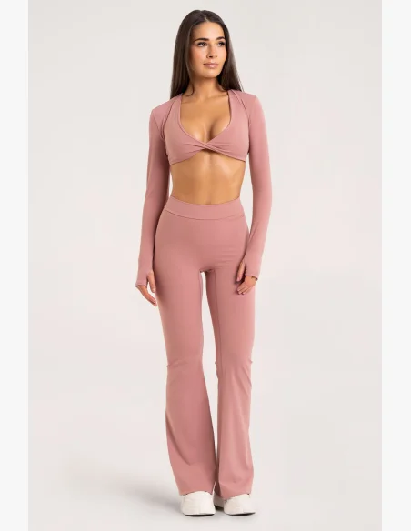 Gym Glamour flared leggings Deep Glow Blush