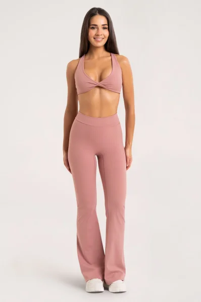 Gym Glamour flared leggings Deep Glow Blush
