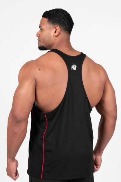 Gorilla Wear men's tank top Casper Stringer – black / red 2