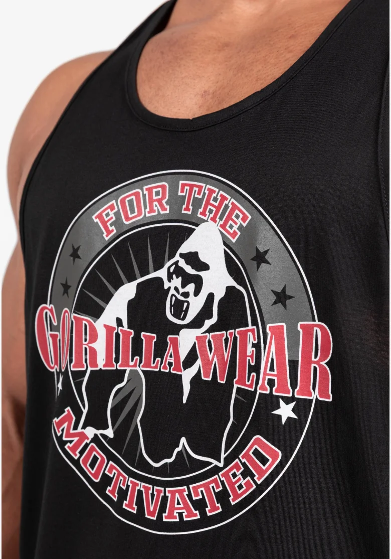 Gorilla Wear men's tank top Casper Stringer – black / red