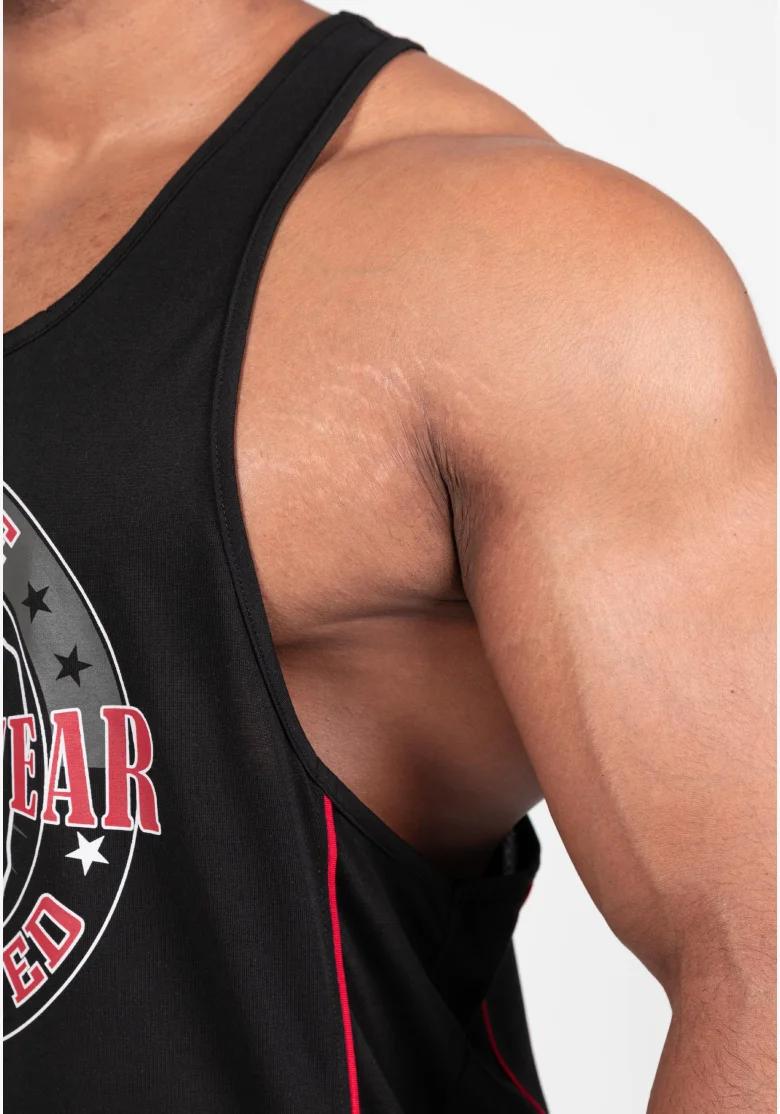 Gorilla Wear men's tank top Casper Stringer – black / red