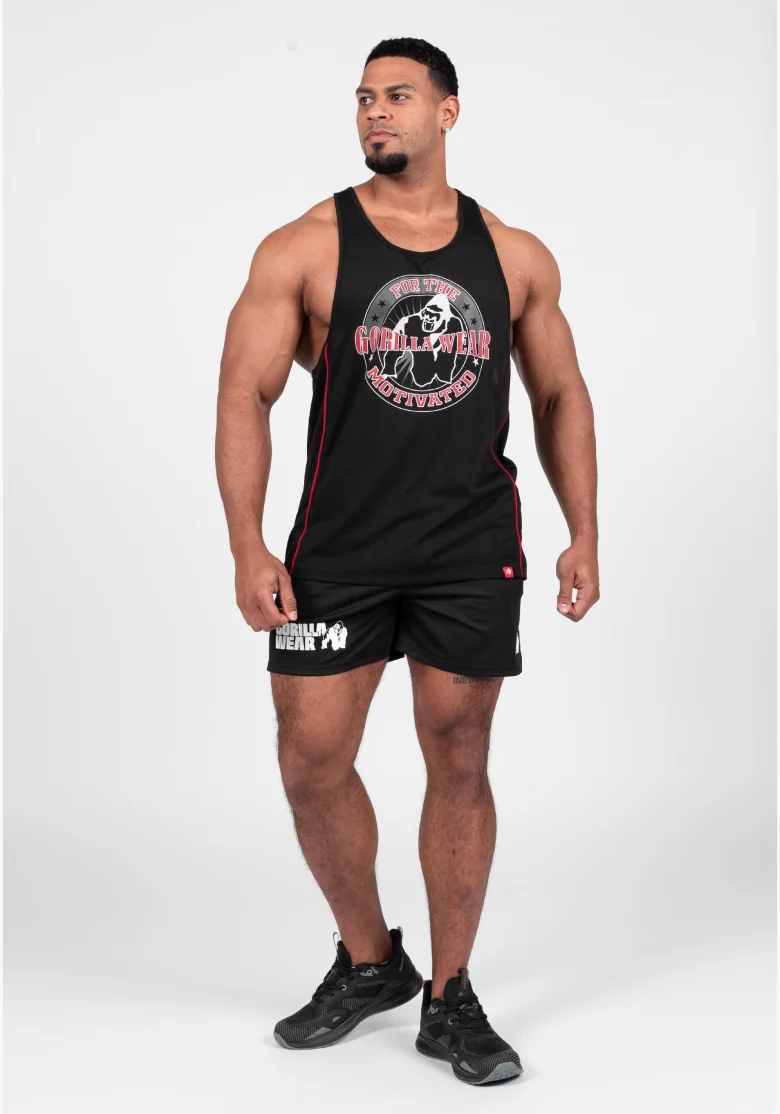 Gorilla Wear men's tank top Casper Stringer – black / red