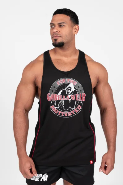 Gorilla Wear men's tank top Casper Stringer – black / red