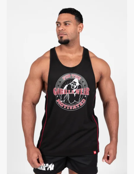 Gorilla Wear men's tank top Casper Stringer – black / red