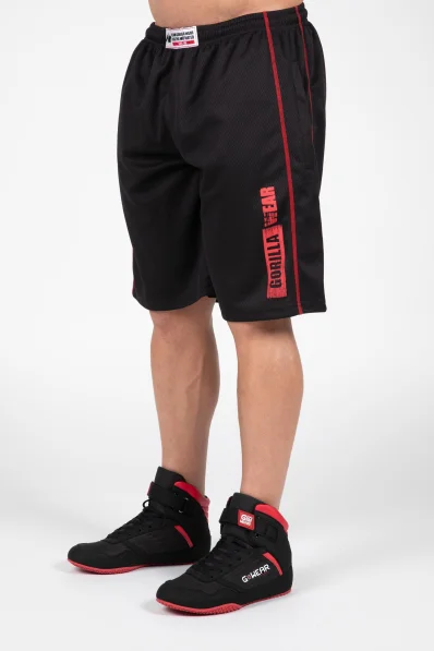 Gorilla Wear men's Wallace Mesh shorts – black / red
