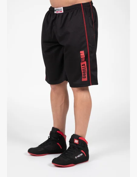 Gorilla Wear men's Wallace Mesh shorts – black / red