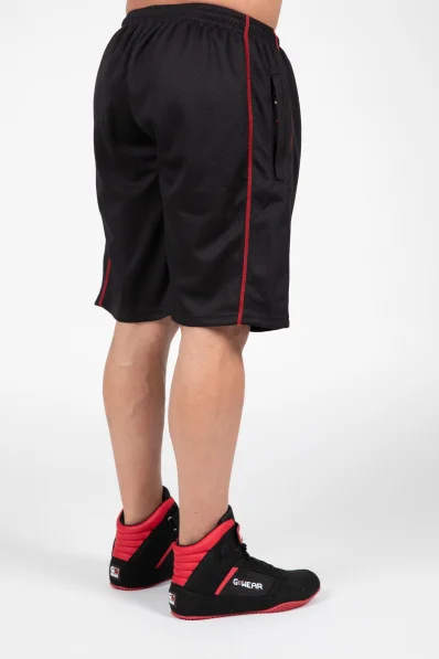 Gorilla Wear men's Wallace Mesh shorts – black / red 2