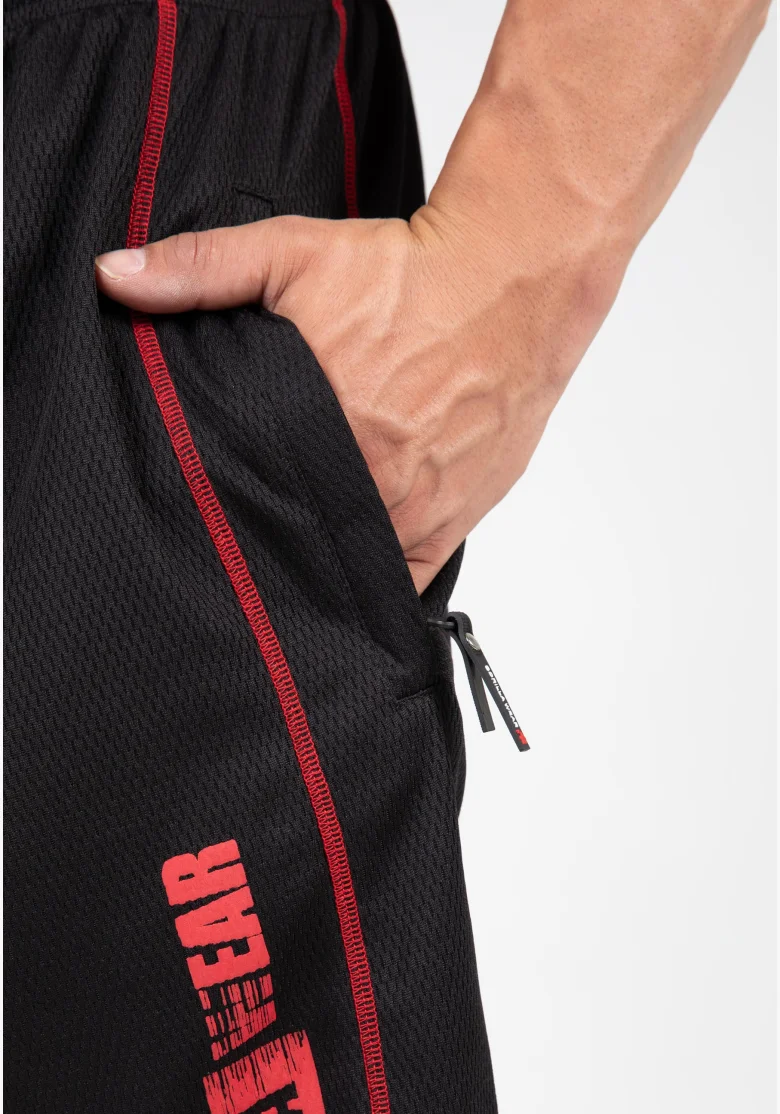 Gorilla Wear men's Wallace Mesh shorts – black / red