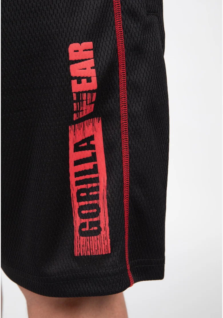 Gorilla Wear men's Wallace Mesh shorts – black / red