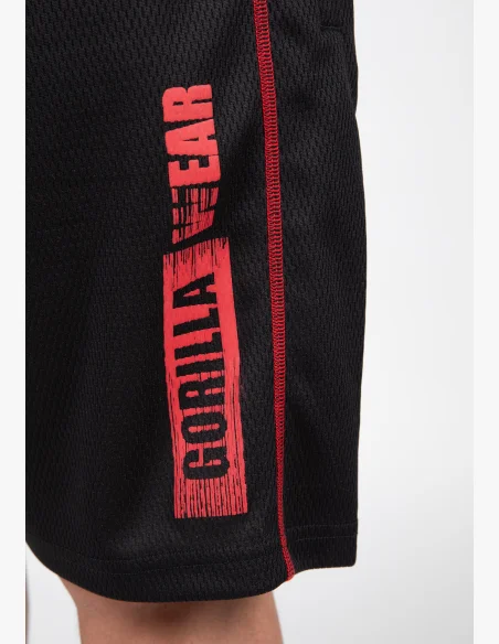 Gorilla Wear men's Wallace Mesh shorts – black / red