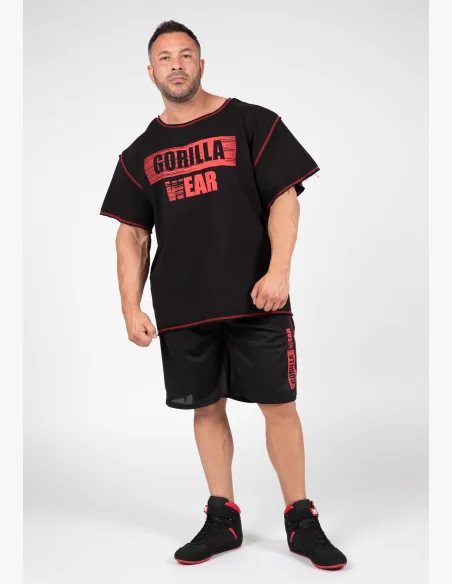 Gorilla Wear men's Wallace Mesh shorts – black / red