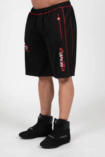 Gorilla Wear men's Marlow Mesh shorts – black / red