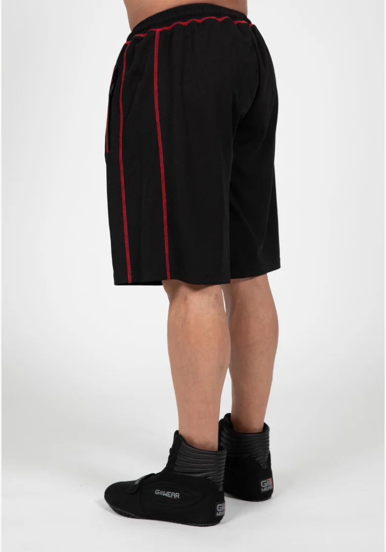 Gorilla Wear men's Marlow Mesh shorts – black / red