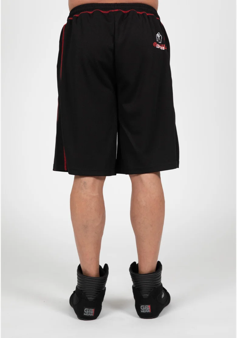Gorilla Wear men's Marlow Mesh shorts – black / red
