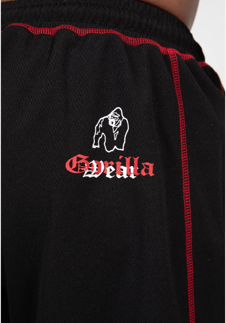 Gorilla Wear men's Marlow Mesh shorts – black / red