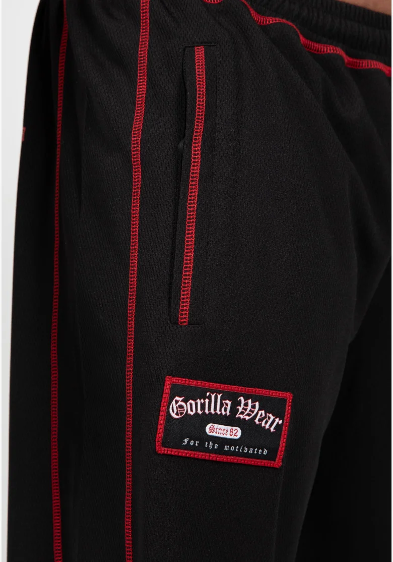 Gorilla Wear men's Marlow Mesh shorts – black / red