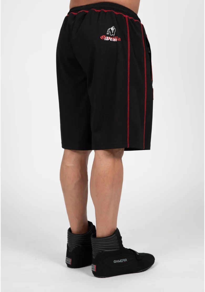 Gorilla Wear men's Marlow Mesh shorts – black / red
