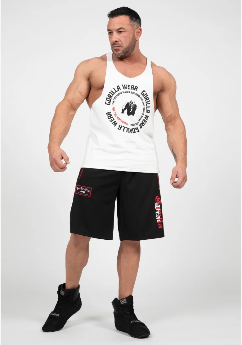 Gorilla Wear men's Marlow Mesh shorts – black / red