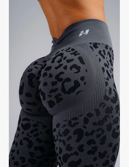 NEBBIA Compression push-up leggings with leopard pattern PRIMAL black