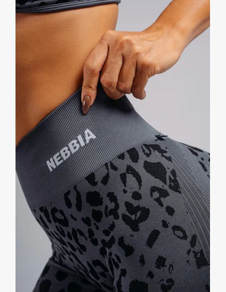 NEBBIA Compression push-up leggings with leopard pattern PRIMAL black