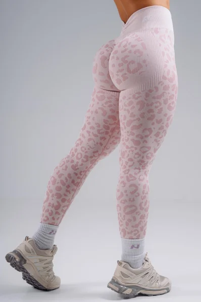 NEBBIA Compression push-up leggings with leopard pattern PRIMAL pink