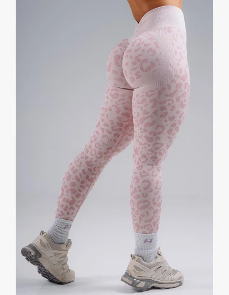 NEBBIA Compression push-up leggings with leopard pattern PRIMAL pink