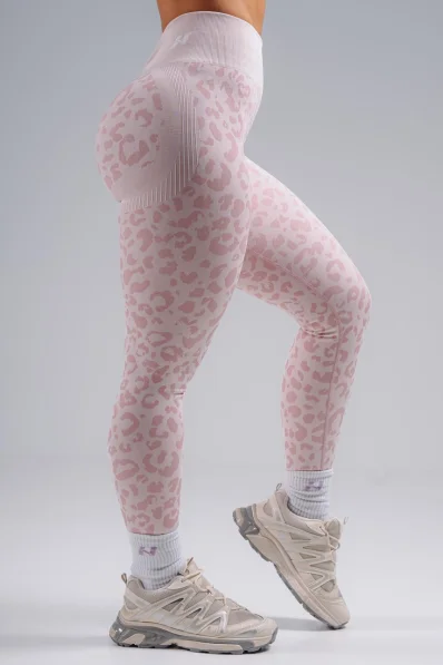 NEBBIA Compression push-up leggings with leopard pattern PRIMAL pink 2