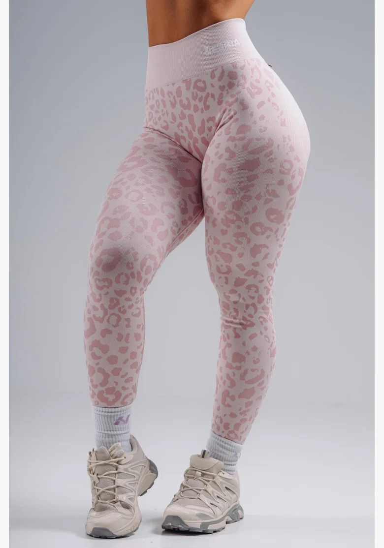 NEBBIA Compression push-up leggings with leopard pattern PRIMAL pink