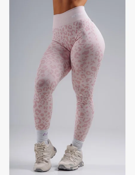 NEBBIA Compression push-up leggings with leopard pattern PRIMAL pink