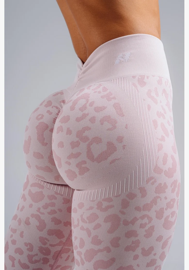 NEBBIA Compression push-up leggings with leopard pattern PRIMAL pink