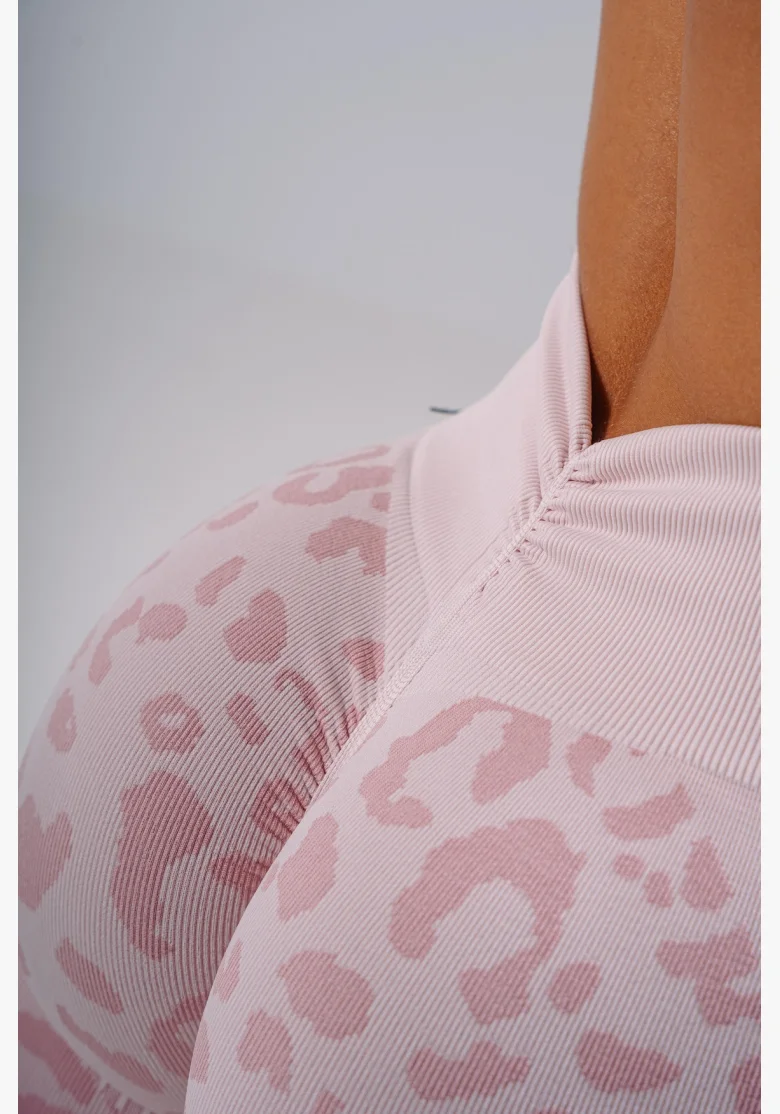 NEBBIA Compression push-up leggings with leopard pattern PRIMAL pink
