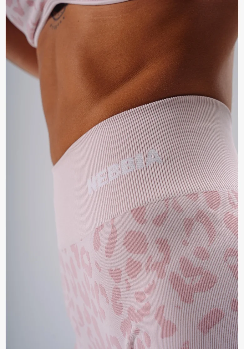 NEBBIA Compression push-up leggings with leopard pattern PRIMAL pink