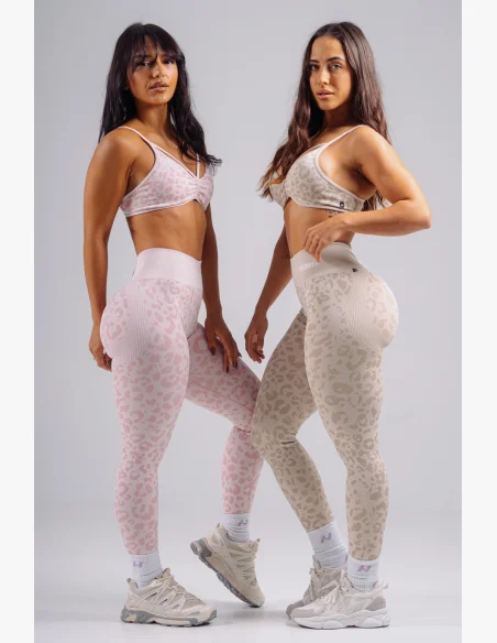 NEBBIA Compression push-up leggings with leopard pattern PRIMAL pink