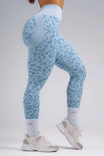 NEBBIA Compression push-up leggings with leopard pattern PRIMAL blue 2