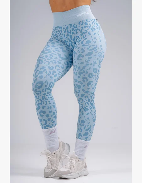 NEBBIA Compression push-up leggings with leopard pattern PRIMAL blue