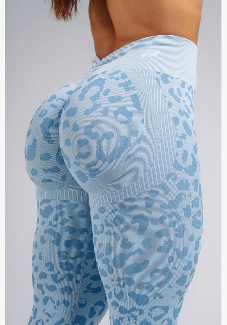 NEBBIA Compression push-up leggings with leopard pattern PRIMAL blue