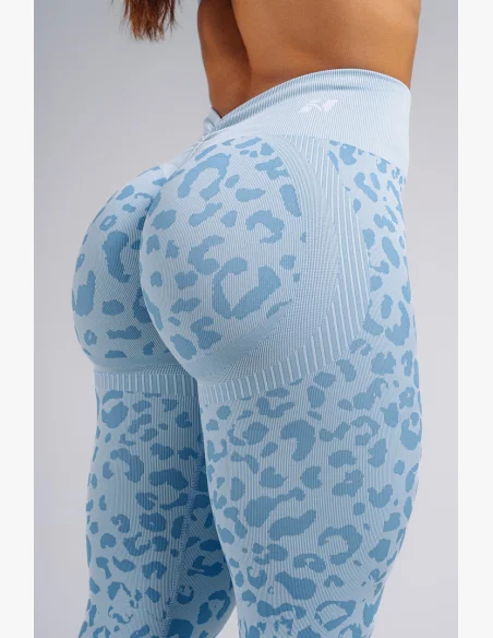 NEBBIA Compression push-up leggings with leopard pattern PRIMAL blue