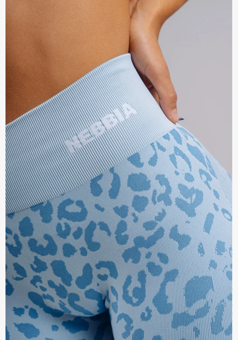 NEBBIA Compression push-up leggings with leopard pattern PRIMAL blue