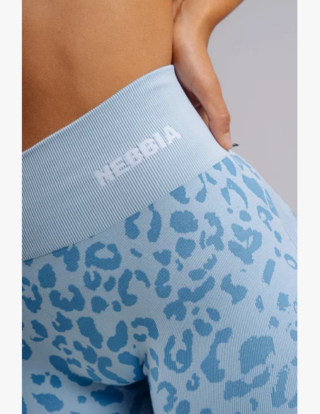 NEBBIA Compression push-up leggings with leopard pattern PRIMAL blue