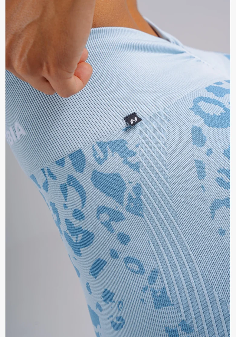 NEBBIA Compression push-up leggings with leopard pattern PRIMAL blue