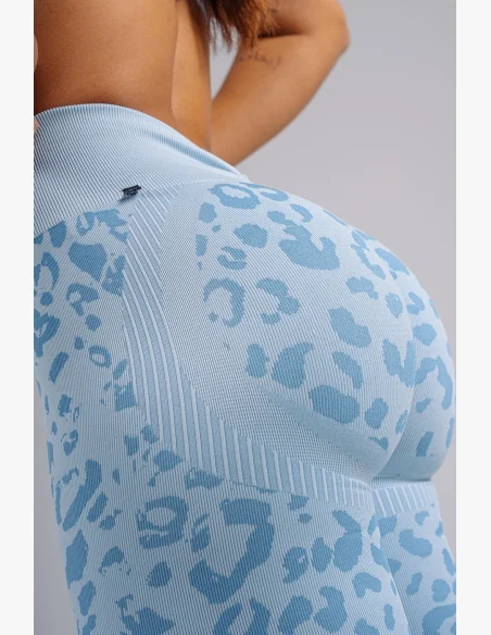 NEBBIA Compression push-up leggings with leopard pattern PRIMAL blue