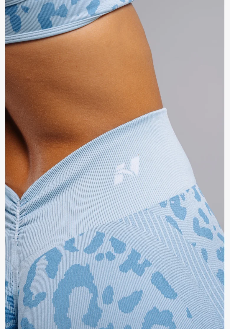 NEBBIA Compression push-up leggings with leopard pattern PRIMAL blue