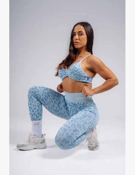 NEBBIA Compression push-up leggings with leopard pattern PRIMAL blue